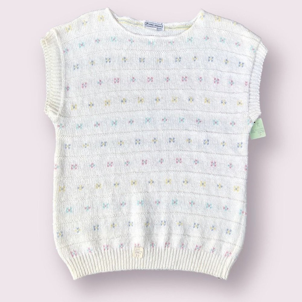 Vintage 1980s Jane Adams Sleeveless Sweater Vest Size M* 38 W/Original Tags